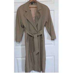 🥂 VTG STEVE by SEARLE Beige Oversized Trench Coat 90s Y2K Size 0P Made In USA
